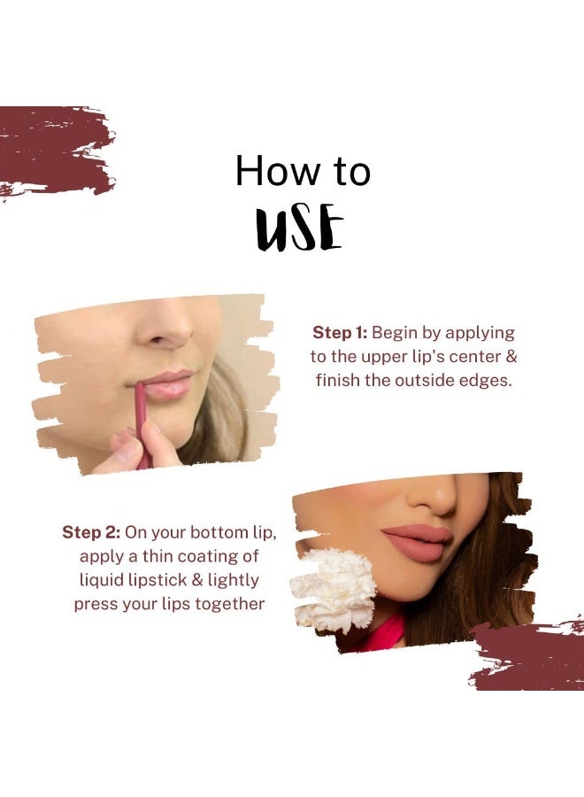 Love Earth Liquid Mousse Lipstick - Irish Coffee Matte Finish | Lightweight, Non-Sticky, Non-Drying,Transferproof, Waterproof | Lasts Up To 12 Hours With Vitamin E And Jojoba Oil - 6Ml - Image 5