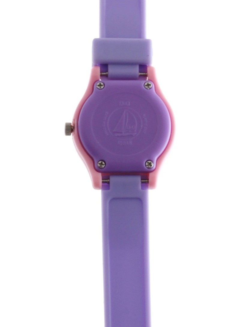 Q&Q Kids Unisex Analog Quartz Watch VQ13J010Y, Purple/Pink with Cartoon Cat Dial - Image 4