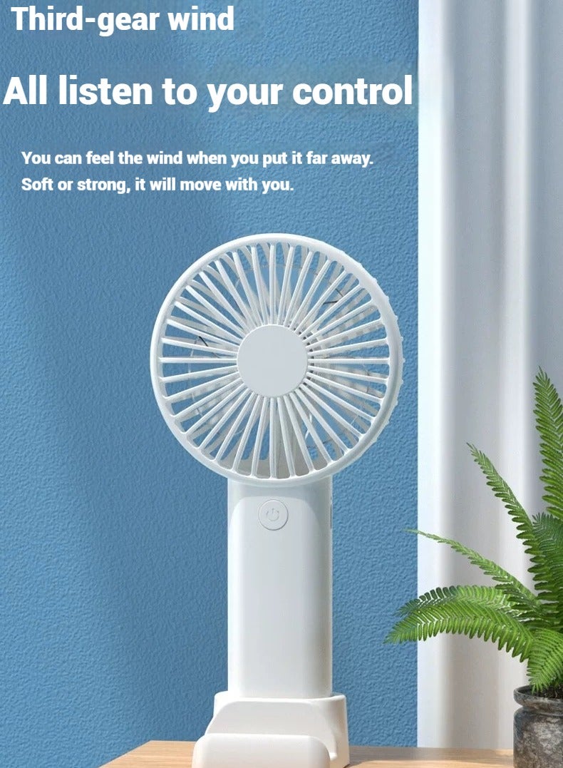 Portable Handheld Fan | 6H Long-lasting Battery | USB-C Fast Charging | 3 Speed Settings | Library-grade Quiet Operation - Image 3