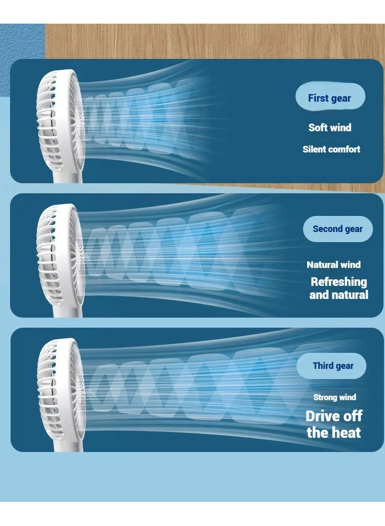Portable Handheld Fan | 6H Long-lasting Battery | USB-C Fast Charging | 3 Speed Settings | Library-grade Quiet Operation - Image 5