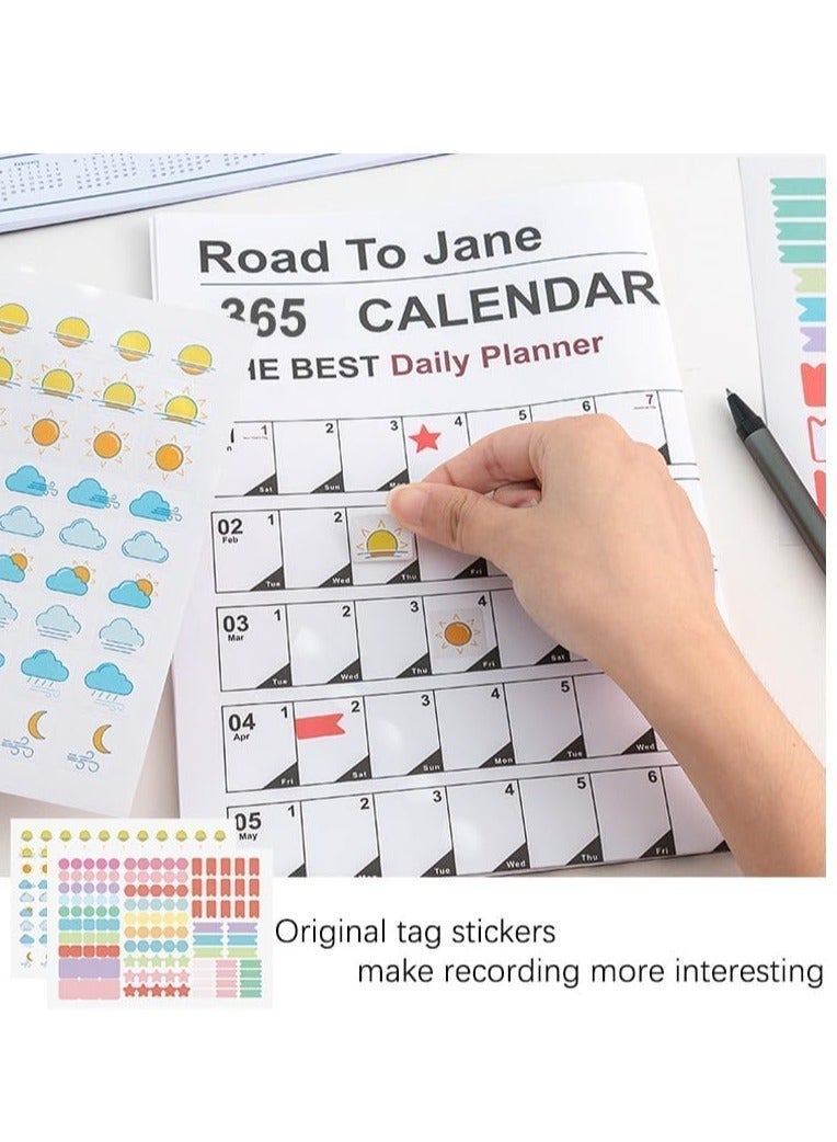 365 Days Calendar Planner Sheet Wall Calendar Yearly Daily Schedule Poster Calendar To Do List Annual Planner for Office Supplies - Image 3