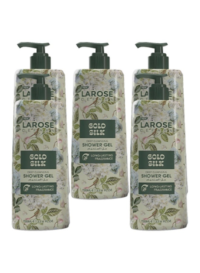 لا روز 5 قطع جل استحمام جولد سيلك للتنظيف العميق برائحة تدوم طويلاً 700 مل - Image 1