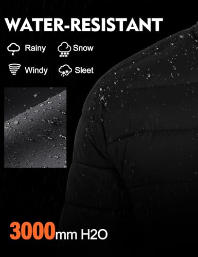 Flygo Men Puffer Jacket Winter Coats Water Resistant Long Sleeve Zip Up Lightweight Quilted Down Jackets(Black-XL) - Image 5