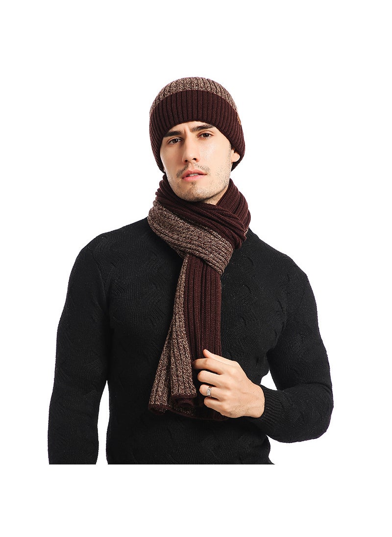Generic Winter Knit Beanie Scarf Gloves Set Coffee (with label) 