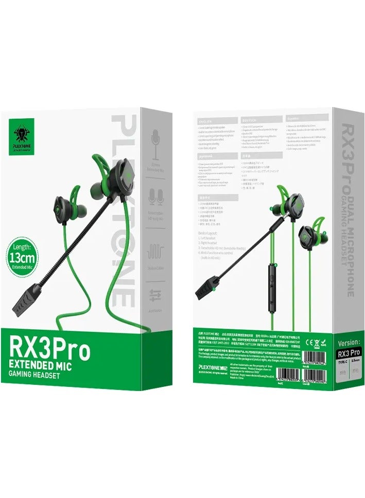 Plextone RX3 Pro Wired Earphones with 3.5mm AUX Jack and Removable Dual Microphone HD Stereo In-Ear Headphones Hifi Sound Quality for Mobile Phones and Tablets Black - Image 2