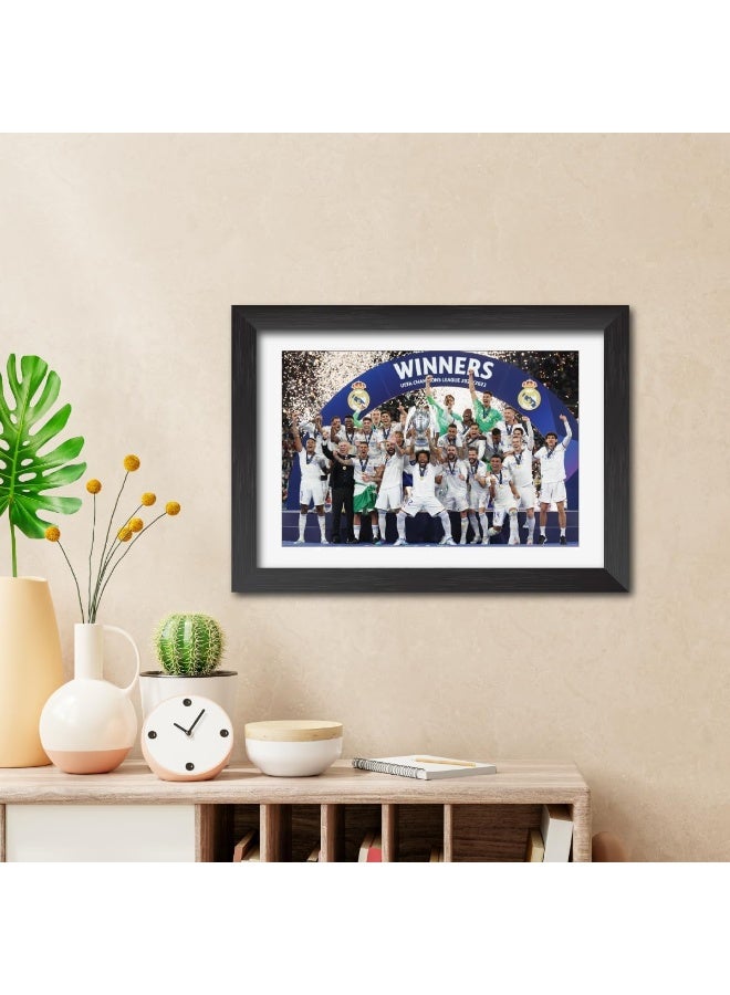 TenorArts TenorArts Real Madrid Poster UCL 2022 Moments Laminated Poster Framed Painting with Matt Finish Black Frame (12 inches x 9 inches) - Image 3