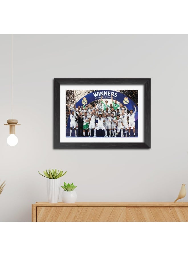 TenorArts TenorArts Real Madrid Poster UCL 2022 Moments Laminated Poster Framed Painting with Matt Finish Black Frame (12 inches x 9 inches) - Image 4