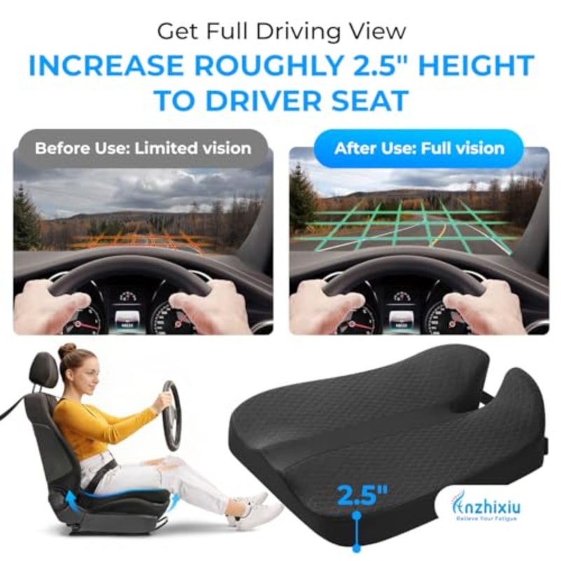 Heightening Truck Seat Cushion for Broader Vision Car Seat Cushion for Driver and Truck Driver Sciatica Pain Relief Pillow Tailbone Pain Relief Cushion for Long-Time Driving Ergonomic Foam Design 3 PCS Set - Image 3