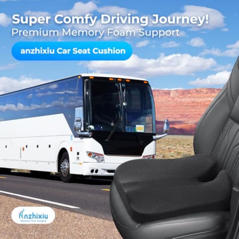 Heightening Truck Seat Cushion for Broader Vision Car Seat Cushion for Driver and Truck Driver Sciatica Pain Relief Pillow Tailbone Pain Relief Cushion for Long-Time Driving Ergonomic Foam Design 3 PCS Set - Image 2