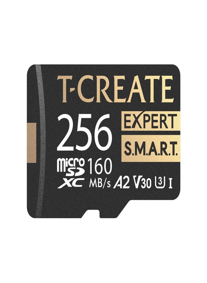 تيم جروب بطاقة ذاكرة فلاش عالية السرعة من TEAMGROUP T-Create SMART A2 بسعة 256 جيجابايت من نوع Micro SDXC U3 V30 بدقة 4K، بسرعة قراءة/كتابة تصل إلى 160/150 ميجابايت/ثانية، مصممة خصيصًا للمبدعين، ومتوافقة مع كاميرات GoPro وInsta360. رقم الموديل: TTCS256GIA2V3003 - Image 1