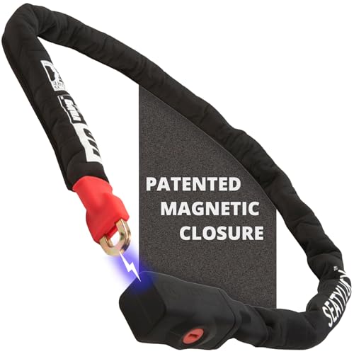 Seatylock Viking Bike Chain Lock with Key - Magnetic Patented Sold Secure Silver Rated - Heavy Duty Anti Theft - Smart Ultra Security Bicycle Lock (55.1 Inch) - Image 1