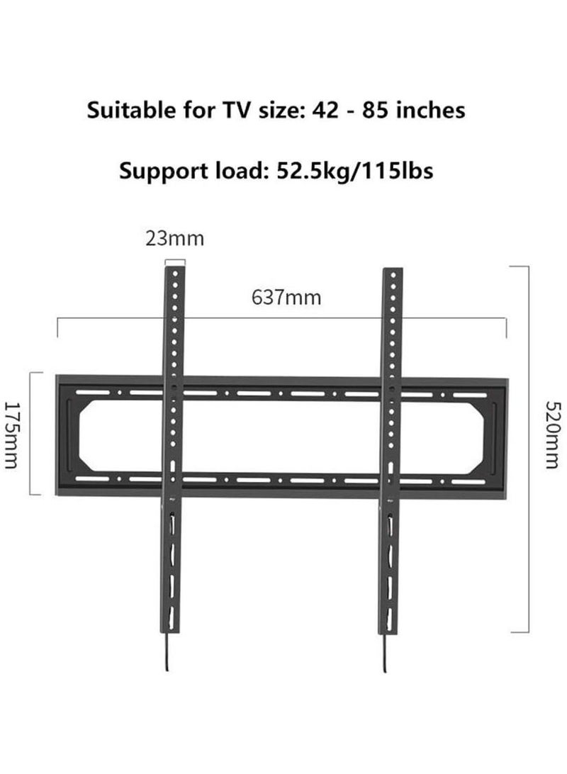 TV Wall Mount Bracket Low Profile TV Mount for 42-85 Inches TVs, Holds Up To 115lbs, Max VESA 600x500mm - Image 2