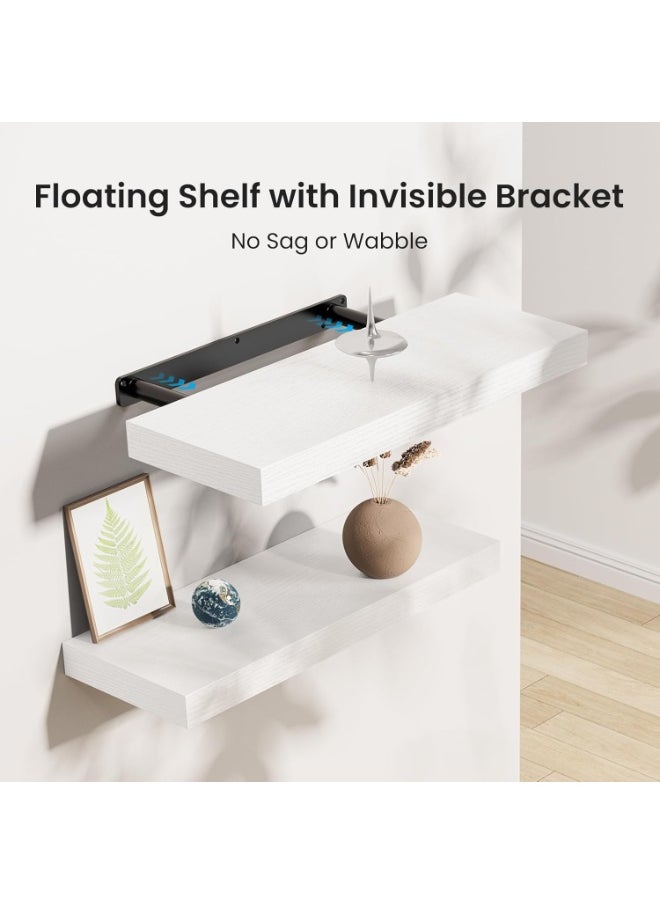 VarietyVoyageD 3 Pcs Set of Floating Shelves for Wall Decor Wall Shelves for Bedroom Storage Large Deep Wall Mounted Shelves for Bathroom Towels Laundry Living Room Kitchen Closet  - Image 5