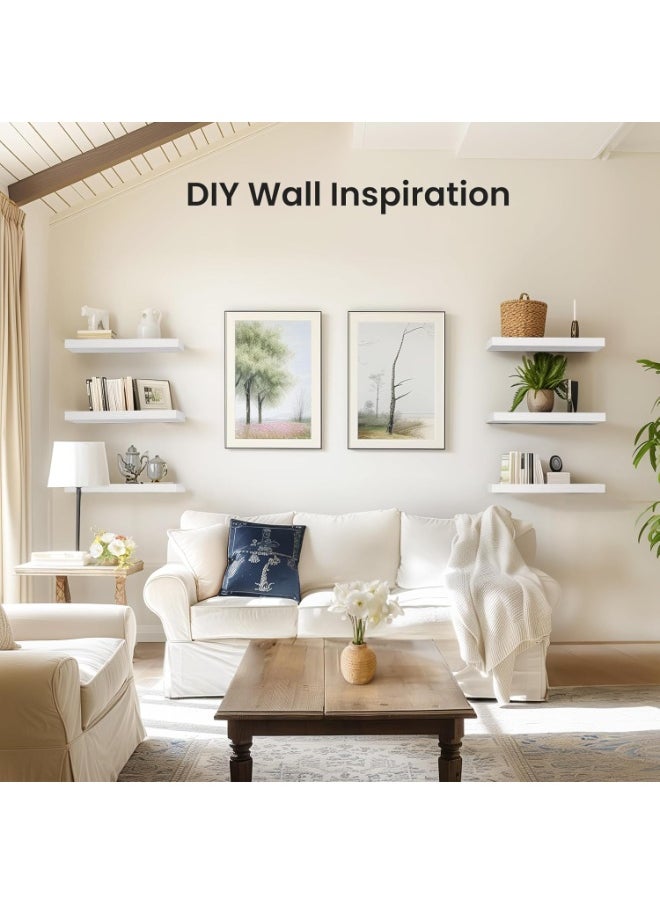 VarietyVoyageD 3 Pcs Set of Floating Shelves for Wall Decor Wall Shelves for Bedroom Storage Large Deep Wall Mounted Shelves for Bathroom Towels Laundry Living Room Kitchen Closet  - Image 4