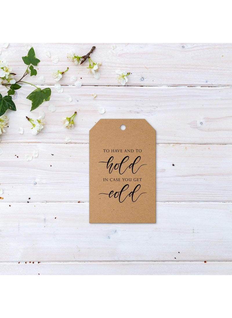 MAGJUCHE to Have and to Hold in Case You Get Cold Wedding Favor Tags 50pcs Blanket Tags  - Image 3