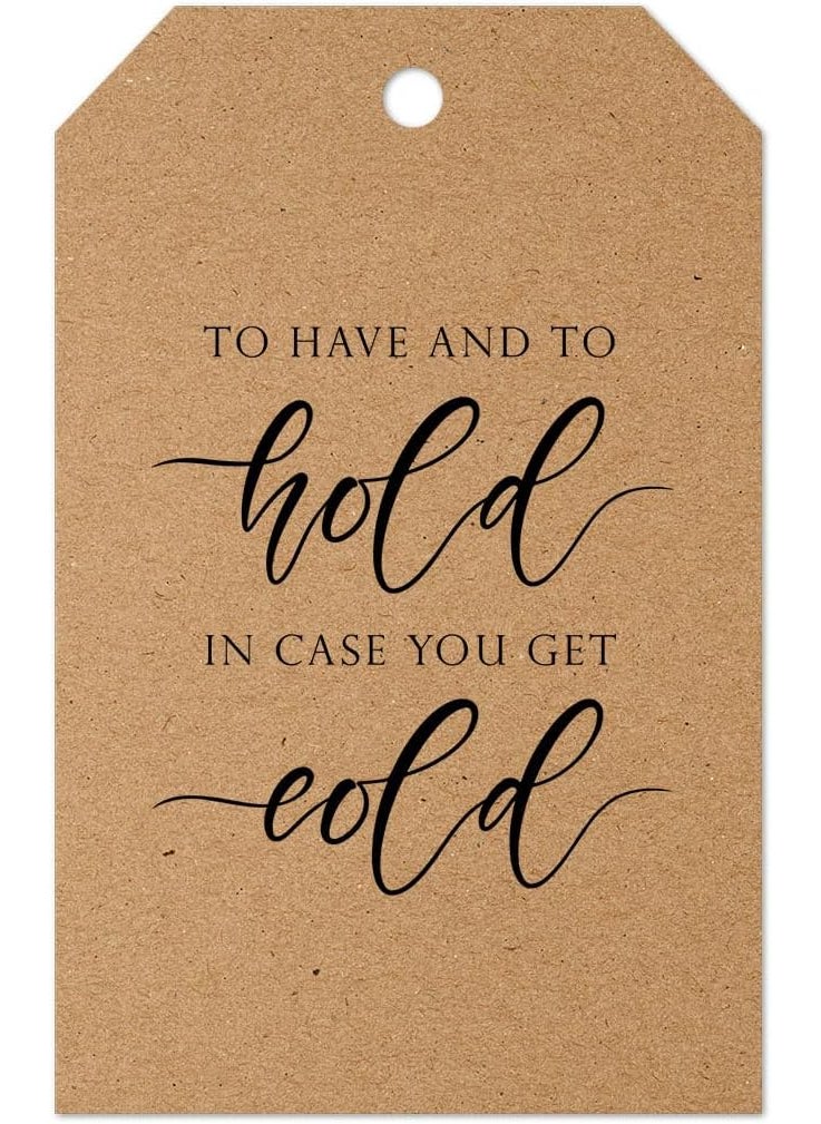 MAGJUCHE to Have and to Hold in Case You Get Cold Wedding Favor Tags 50pcs Blanket Tags  - Image 1