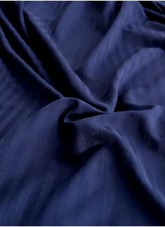 LUNA Home Fitted sheet with elastic corner 180*200+30cm with 2 pillow cases, bedsheet set 0f 3 piece king size, dark blue.  - Image 2