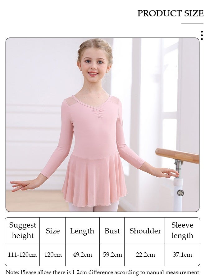 DUNISO فساتين الباليه للفتيات ثياب مع تنورة فستان رقص بأكمام طويلة راقصة الباليه توتو الزي القطني تنورة الباليه تنورة صغيرة فساتين الأميرة ملابس الرقص ملابس للفتيات الصغيرة - Image 2