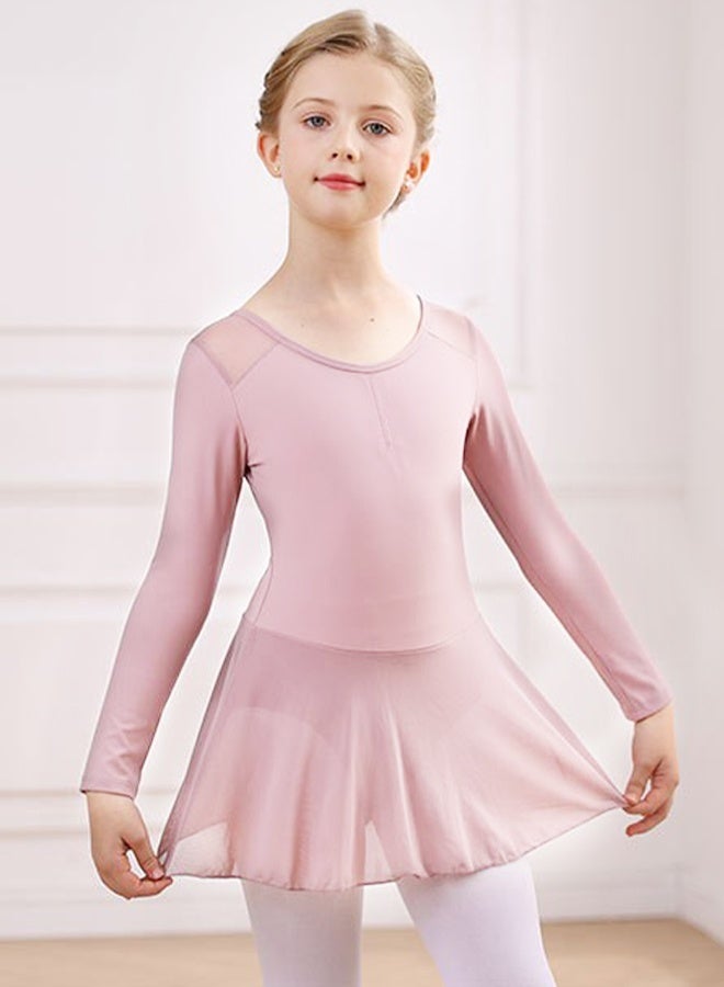 DUNISO فساتين الباليه للفتيات ثياب مع تنورة فستان رقص بأكمام طويلة راقصة الباليه توتو الزي القطني تنورة الباليه تنورة صغيرة فساتين الأميرة ملابس الرقص ملابس للفتيات الصغيرة - Image 5