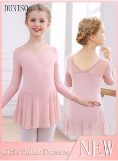 DUNISO Girls Ballet Dresses Leotards with Skirt Long Sleeves Dance Dress Ballerina Tutu Outfit Cotton Dress Ballet Skirt Mini Skirt Princess Dresses Dance Wear Clothes for Little Girl  - Image 1