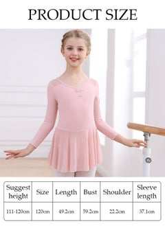DUNISO Girls Ballet Dresses Leotards with Skirt Long Sleeves Dance Dress Ballerina Tutu Outfit Cotton Dress Ballet Skirt Mini Skirt Princess Dresses Dance Wear Clothes for Little Girl  - Image 3