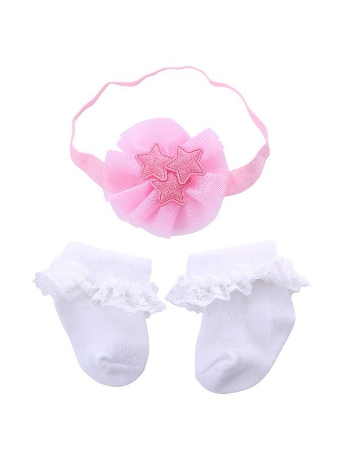 Baby girl socks and headbands, imported, newborn, distinctive colors (2 pieces), code M1181