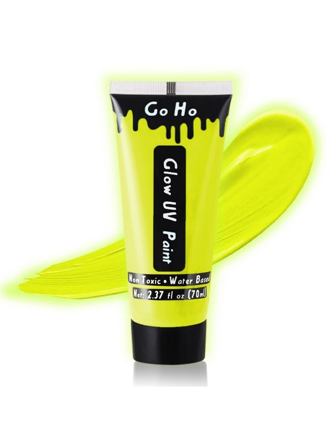 Go Ho - Neon Yellow Body Paint Washable(2.37Oz70Ml)Under Uv Blacklight Neon Face Paintwater Based Neon Fluorescent Yellow Face Paint For Adults Children Sfx Cosplay Costumes Halloween Makeup - Image 1