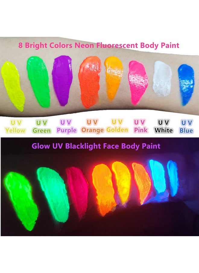 Go Ho - Neon Yellow Body Paint Washable(2.37Oz70Ml)Under Uv Blacklight Neon Face Paintwater Based Neon Fluorescent Yellow Face Paint For Adults Children Sfx Cosplay Costumes Halloween Makeup - Image 1