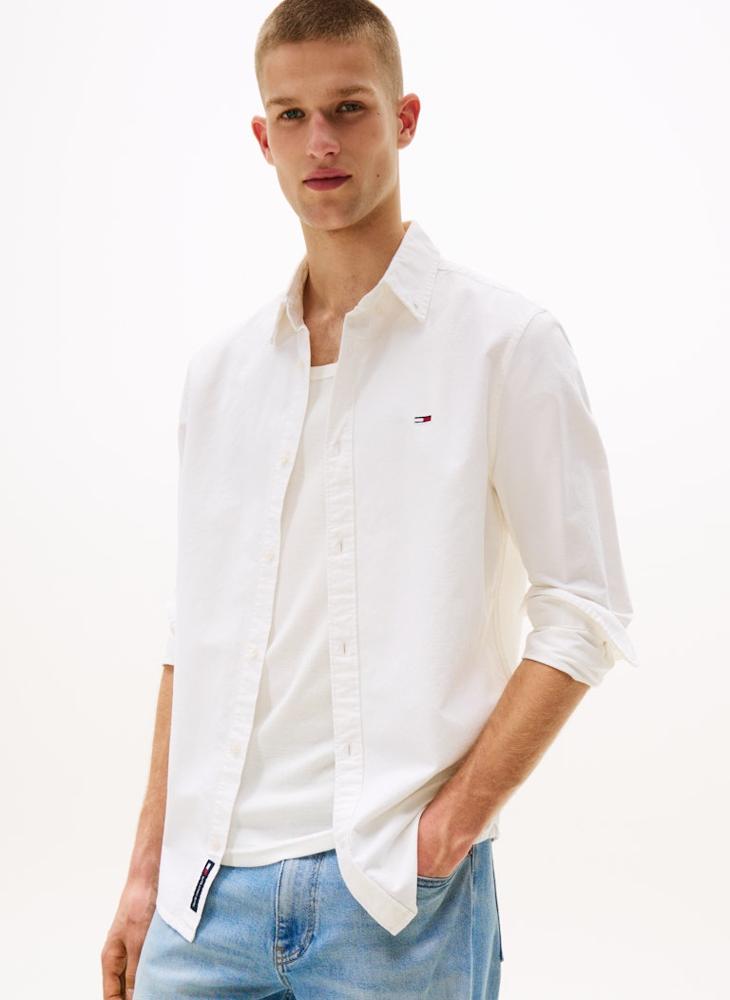 TOMMY JEANS Regular Fit Flag Embroidery Oxford Shirt - Image 1