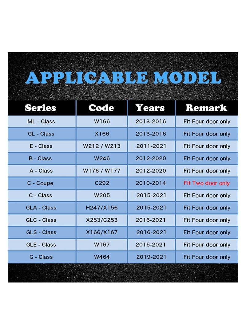 MUNTAQI 2PCS Car Door LED Logo Light Replacement for Benz, 3D Ghost Shadow Puddle Lights Never Fade 3D LED Car Light for A B C E M G GL GLA GLC GLE GLS Class 4dr W205 W213 W176 W166 (A/C/E/GLA/GLC/GLE/GLS) - Image 2