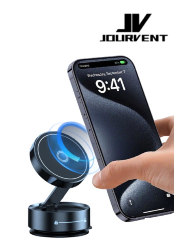 Jourvent Magnetic Car Phone Holder, Zinc Alloy Support Rod, Rotating Locking Bracket, 360°+180° All Angle.  - Image 1