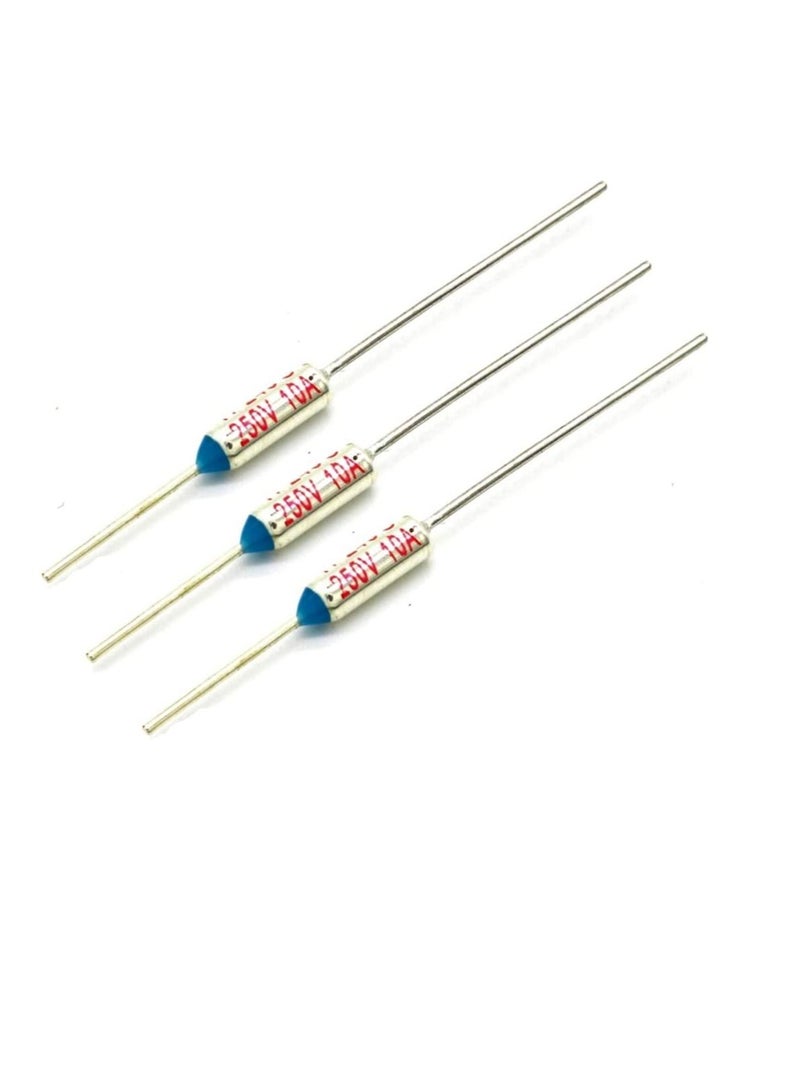 3 Pcs Temperature Control Circuit Cut Off Thermal Fuse 10A 15A High Quality Metal Cutoffs for Irons Hair Dryers Heaters Refrigerators etc 10A 142 Degree Celsius  - Image 1