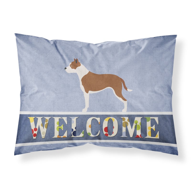 ""Caroline's Treasures Pit Bull Terrier Welcome Pillowcase  Standard ""