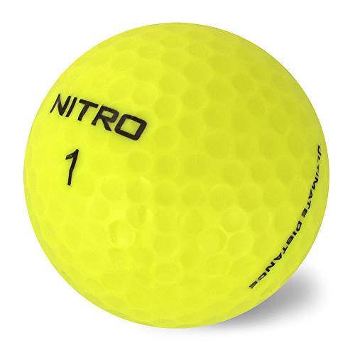 Nitro كرات جولف نيترو لمسافات طويلة عالية المتانة (15PK) لجميع المستويات أقصى مسافة نواة تيتانيوم عالية السرعة قدرة توقف ولصق رائعة كرات جولف معتمدة من USGA - إجمالي 15 - صفراء - Image 2
