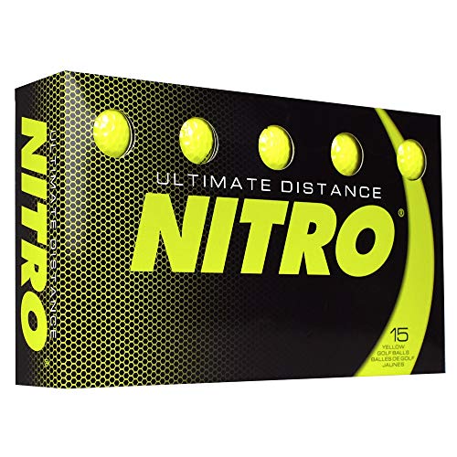 Nitro كرات جولف نيترو لمسافات طويلة عالية المتانة (15PK) لجميع المستويات أقصى مسافة نواة تيتانيوم عالية السرعة قدرة توقف ولصق رائعة كرات جولف معتمدة من USGA - إجمالي 15 - صفراء - Image 4