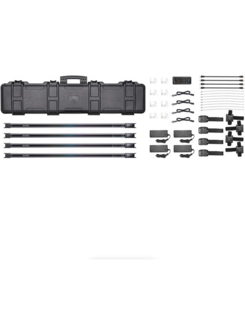 Godox TL120 RGB LED Tube Light 4ft 4-Light Kit – Full-Color Pixel RGB Lighting Tubes With APP Control, 2700K–6500K, FX Effects For Film, Studio And Creative Video Production - Image 1