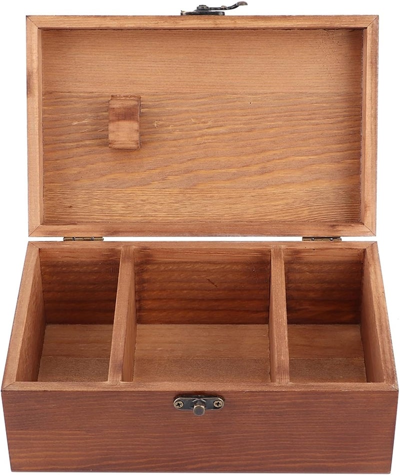 klarako Large Wooden Boxes with Hinged Lids Sewing Kit Accessories for Craft, Art, Hobbies, Jewelry Box and Home Storage - Image 2