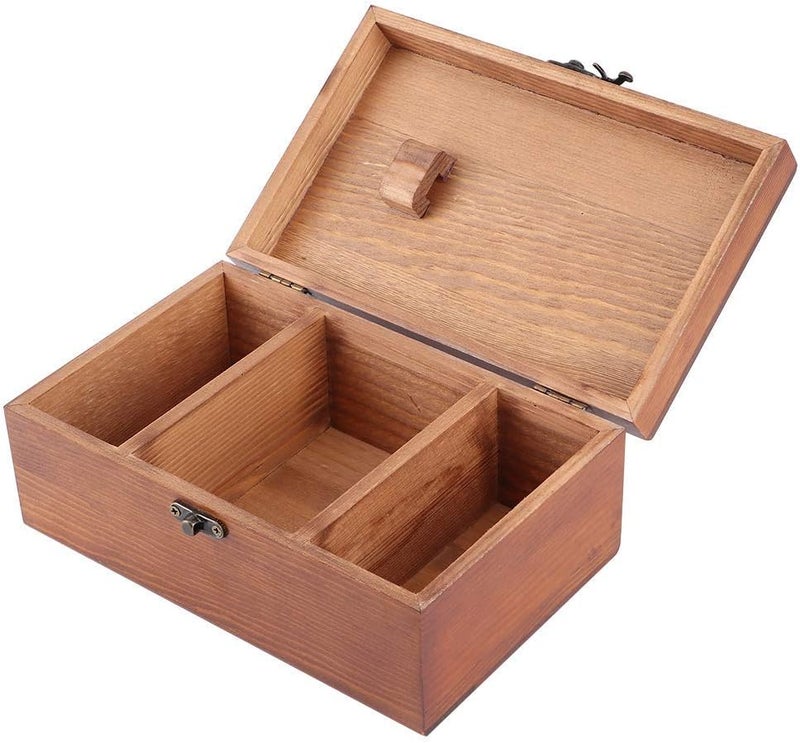 klarako Large Wooden Boxes with Hinged Lids Sewing Kit Accessories for Craft, Art, Hobbies, Jewelry Box and Home Storage - Image 5