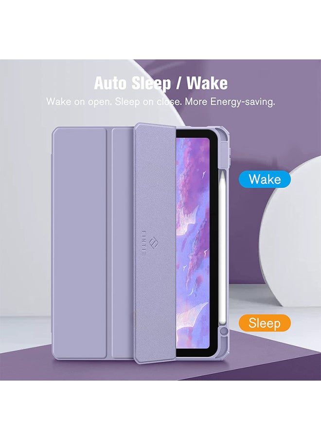 High Transparency Acrylic Ipad 10.2 Case Pen Slot Pro 11 Tablet Cover Magnetic Ipad Protective Shell-Color:White Ice Blue-Applicable Model:iPad Air4/5 (10.9-inch)  - Image 3