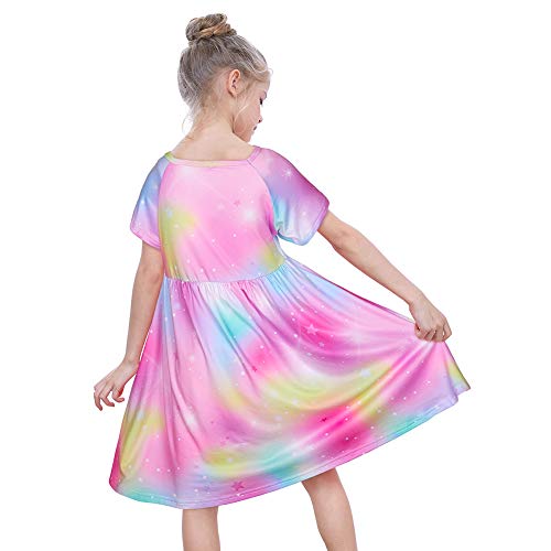 ICOSY Girls Nightgowns Unicorn Dress Pajamas for Kids Toddler Princess Nightgown Dress Unicorn Clothes for Girls - Image 3