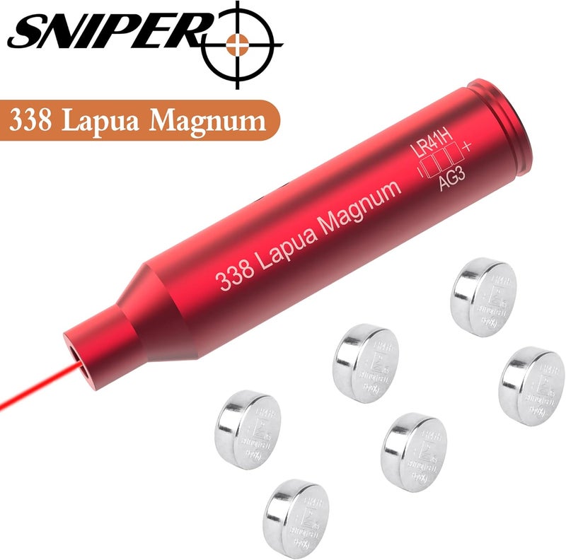 TPO .223/.308/30-30/30-06/.350 Legend/300BLK/6.5 Creedmoor/450 Bushmaster/338/Crossbow/.300 Win/7.62X54R/6.5 Grendel/5.7x28/.458 Socom Red Laser Bore Sight w/ 6 Batteries - Image 2