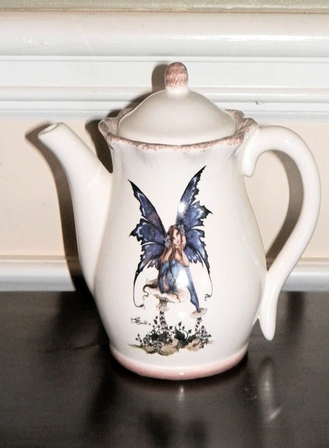 AKC NEW KITCHEN FAIRY LARGE TEAPOT HOT BEVERAGE HOLDER AMY BROWN RETIRED COLLECTION - Image 1