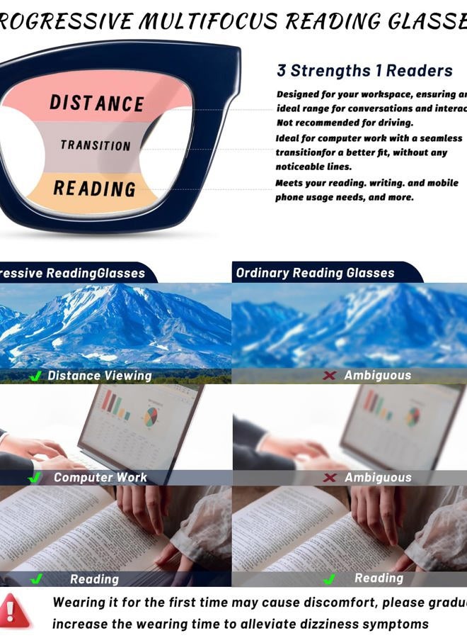 Hubeye Progressive Photochromic Reading Glasses For Women 3 Pack Sunglasses UV400 Anti-Blue Light Reader +2.5 - Image 4