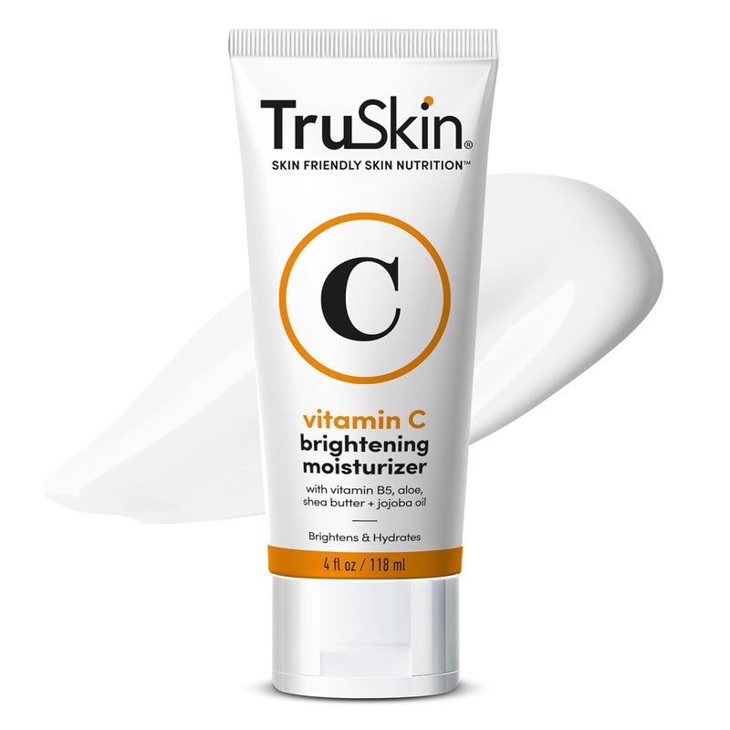 TruSkin Vitamin C Cream for Face â€“ Brightening Moisturizer, Anti Aging, Hydrating, Skin Wrinkle Cream â€“ Vitamin B5, Vitamin E, Jojoba Oil, Aloe Vera & Green Tea, 4 Fl Oz - Image 1