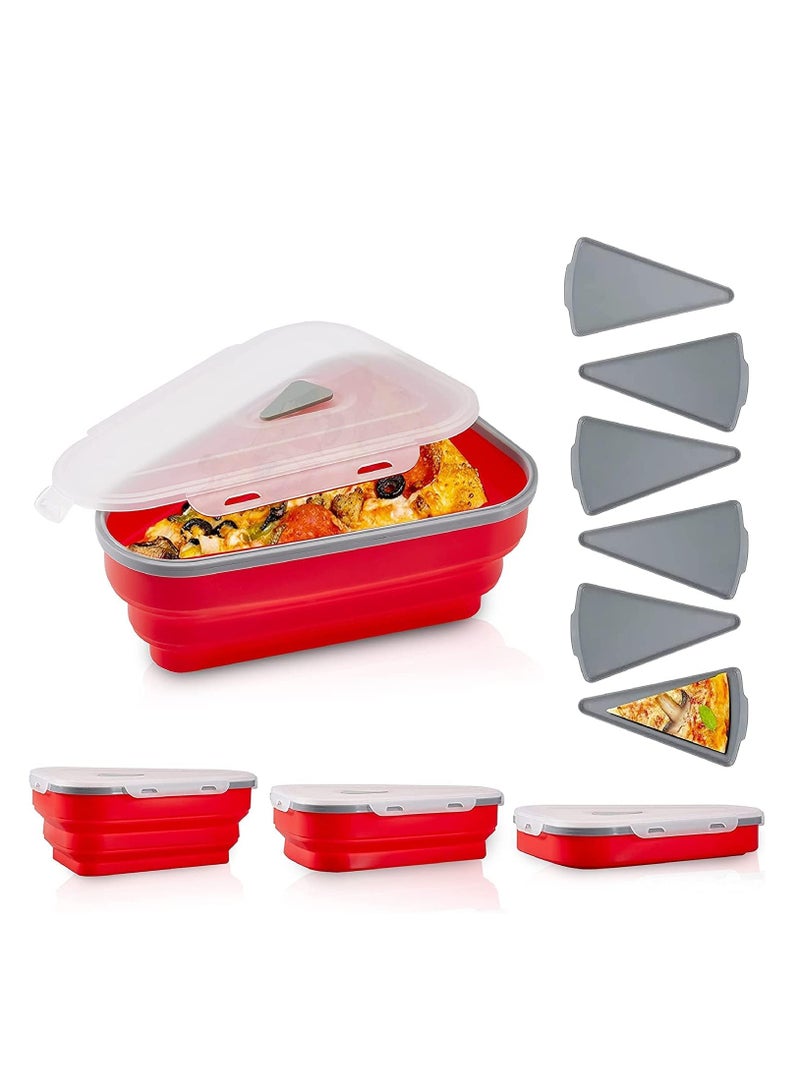 بريميفي صندوق بيتزا سيليكون قابل للطي وقابل للتوسيع مع 5 صواني تقديم قابلة للميكروويف - Image 1