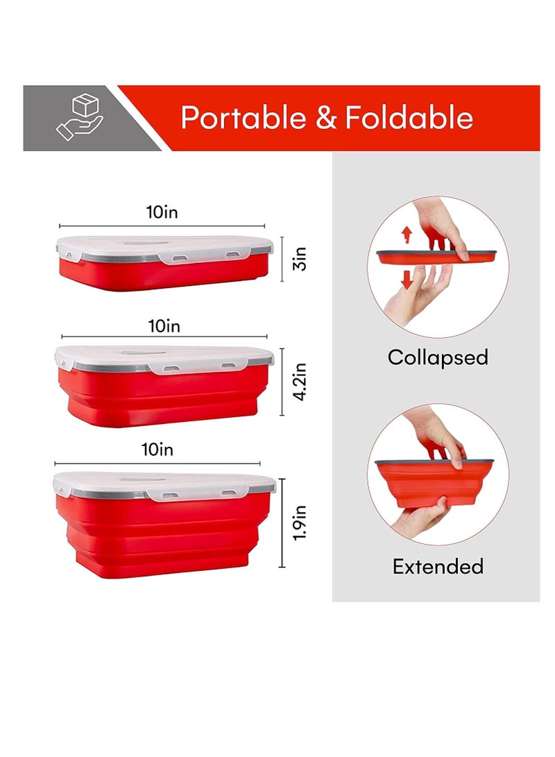 بريميفي صندوق بيتزا سيليكون قابل للطي وقابل للتوسيع مع 5 صواني تقديم قابلة للميكروويف - Image 2