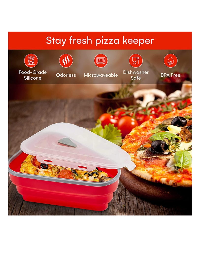 بريميفي صندوق بيتزا سيليكون قابل للطي وقابل للتوسيع مع 5 صواني تقديم قابلة للميكروويف - Image 5