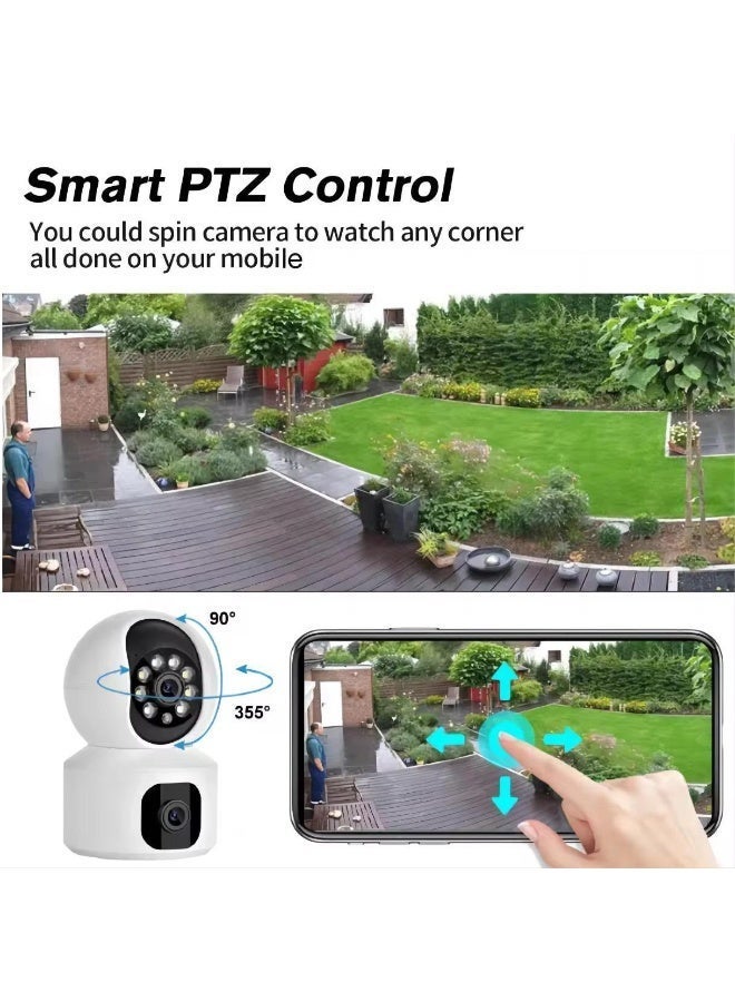 GEEK SPACE 4G Smart Security Camera Dual Lens 360° PTZ Indoor Wireless CCTV Camera with SIM Card Support, AI Human Detection, Infrared Night Vision, Two-Way Audio, App Remote Viewing, Cloud & SD Card Storage, HD Home Surveillance Camera for Home, Office & Shop - Image 3