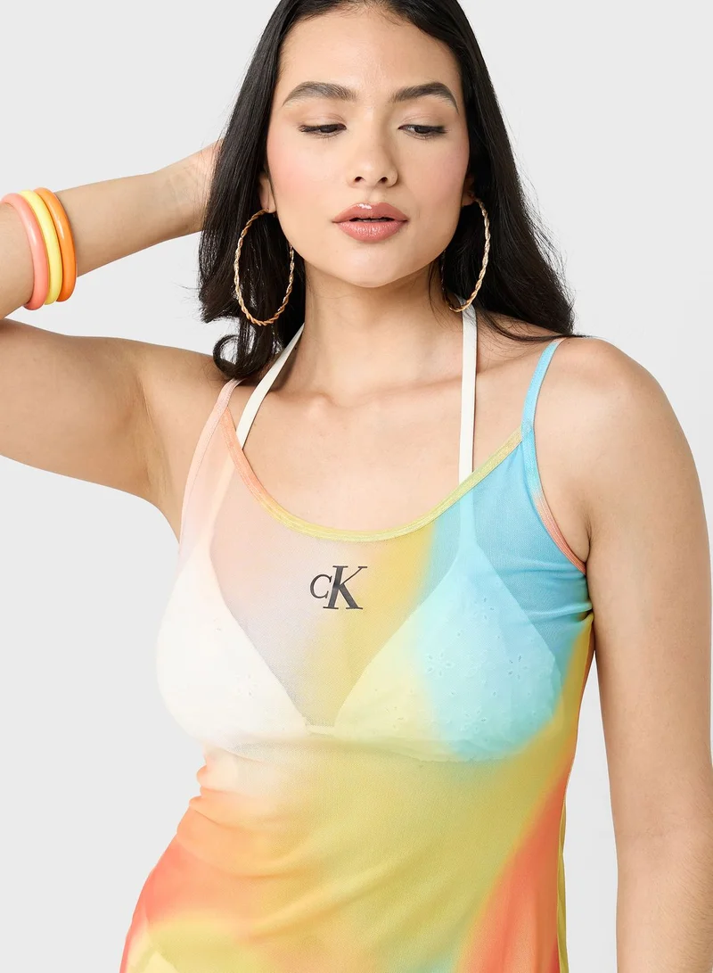 CALVIN KLEIN Strappy Printed Beachwear