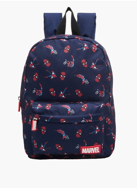 Spider-Man Print Backpack with Adjustable Straps and Zip Closure - 24x10x31 cm